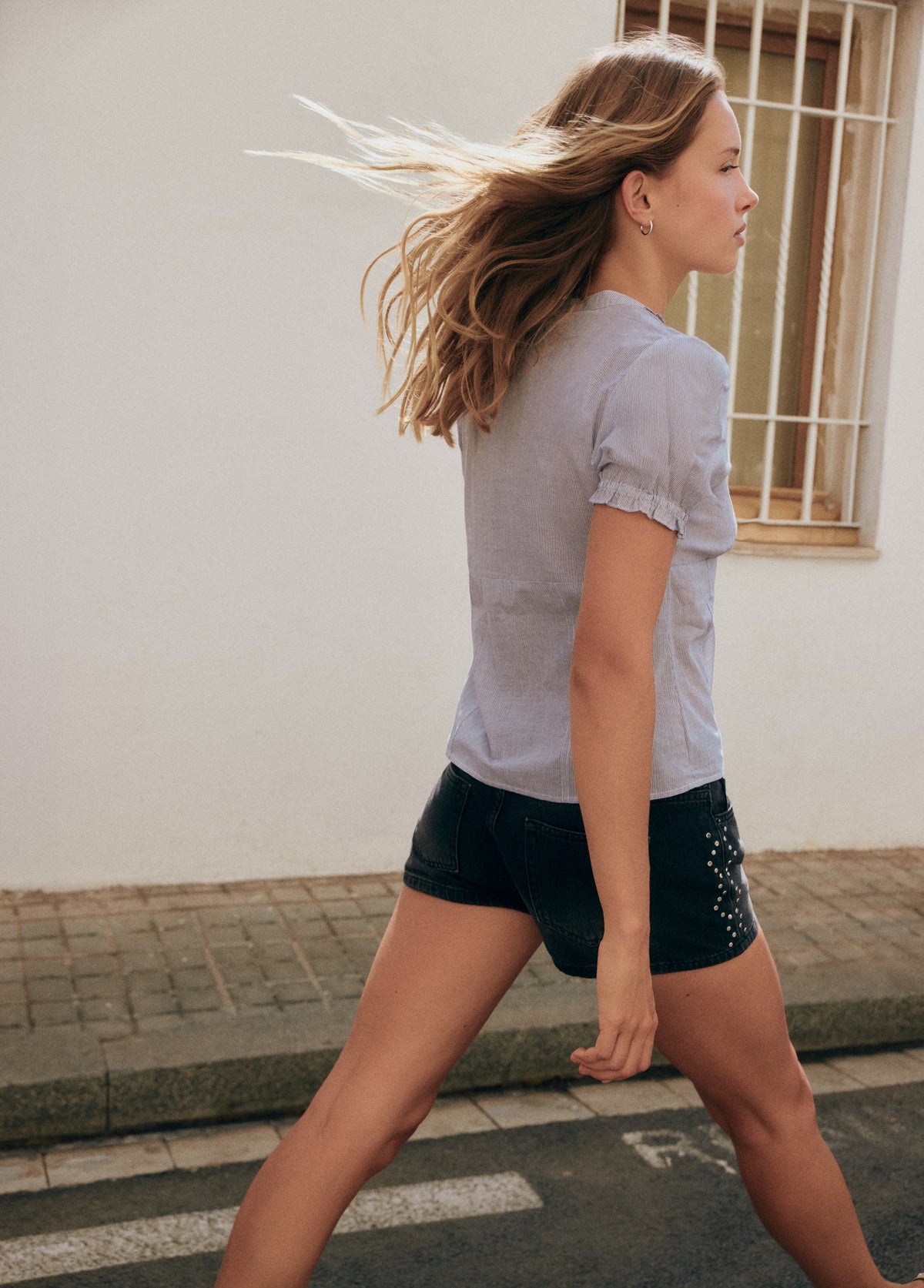 Blusa romántica rayas