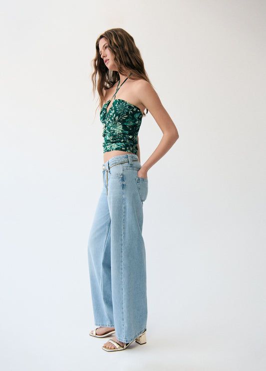 Top estampado lentejuelas