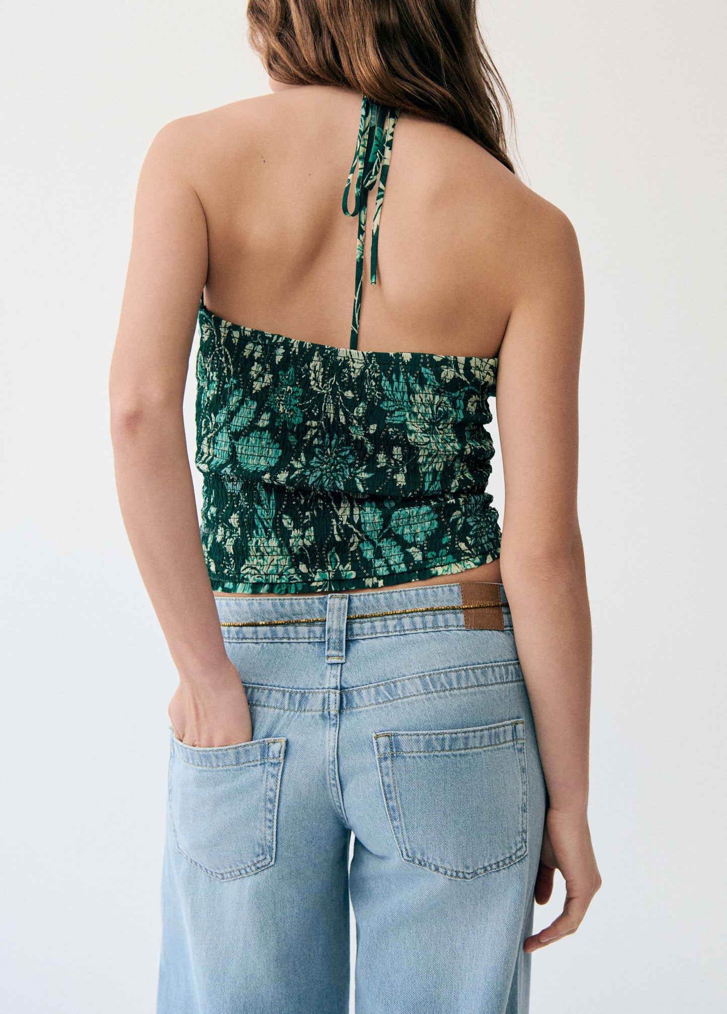 Top estampado lentejuelas