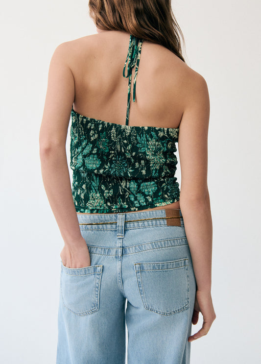 Top estampado lentejuelas