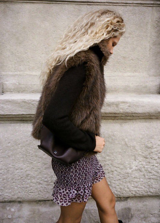 Chaleco efecto pelo con cremallera