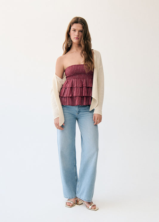 Chaqueta punto cruzada