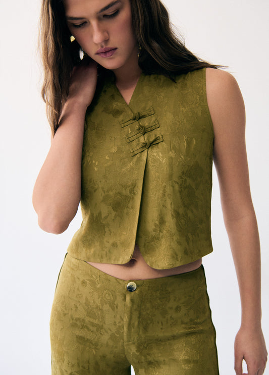 Top jacquard satinado