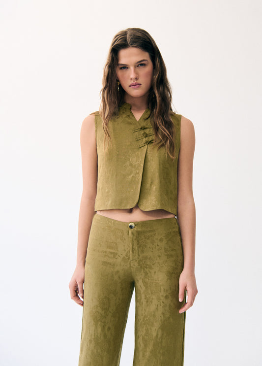 Top jacquard satinado