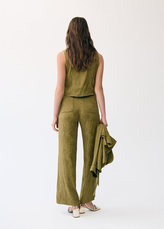 Pantalón jacquard satinado
