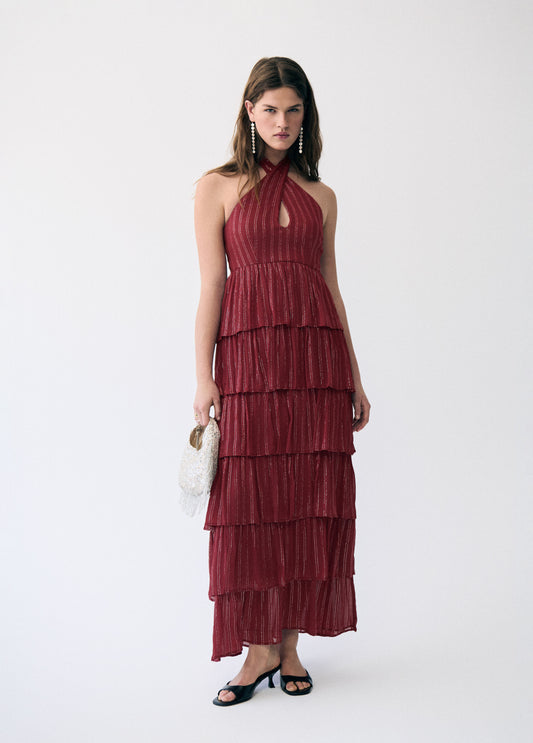 Vestido halter brillo