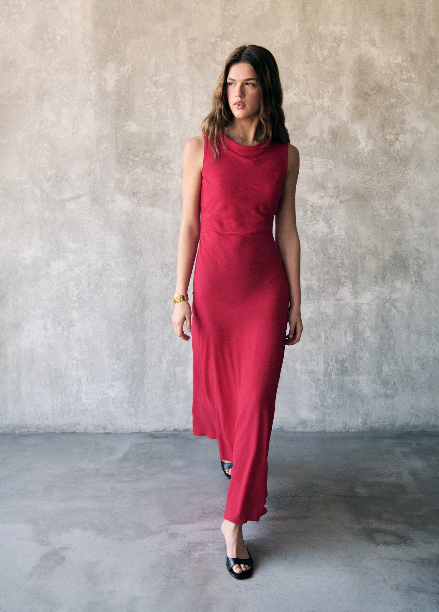 Vestido largo jacquard