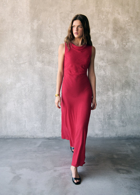 Vestido largo jacquard