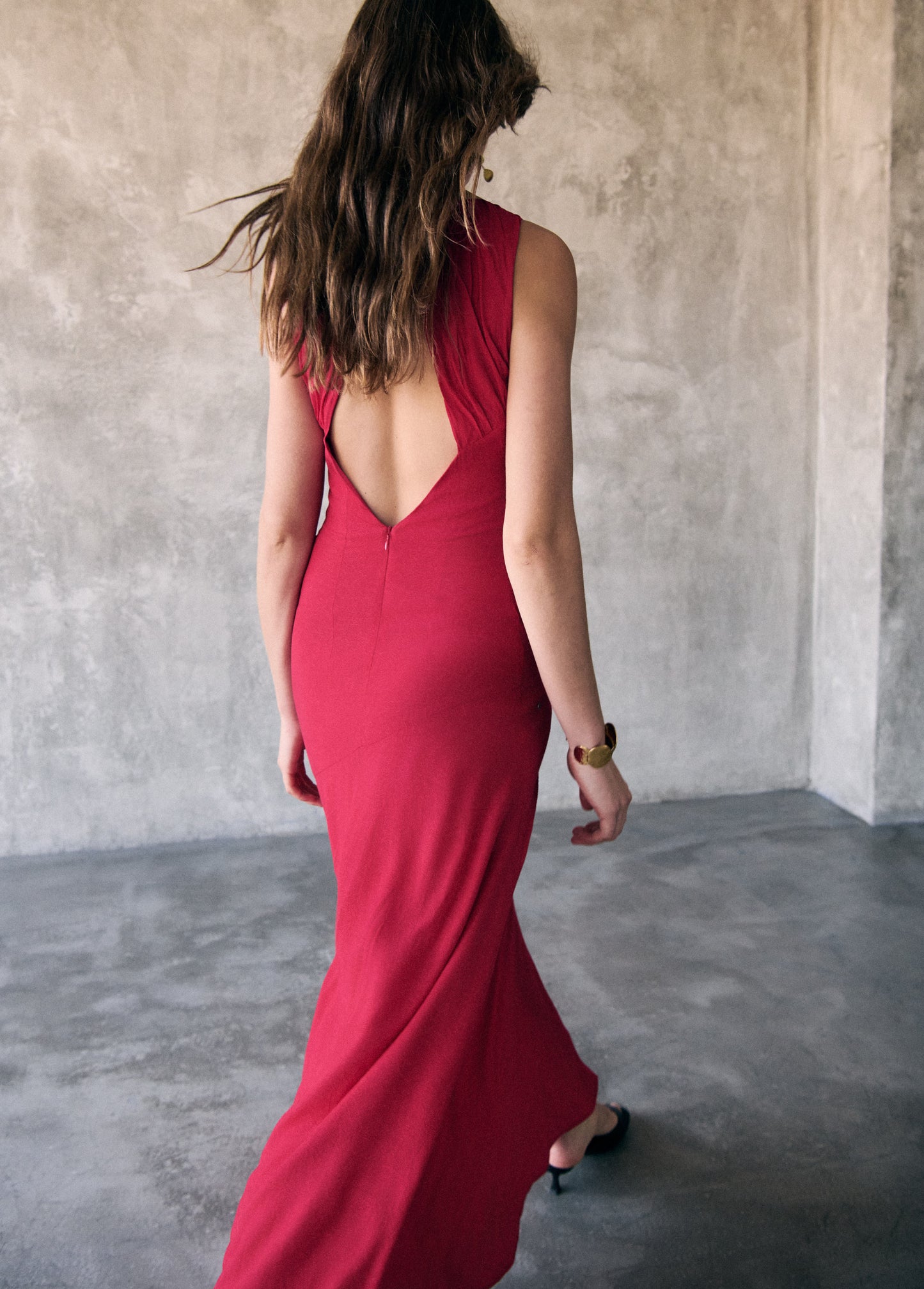 Vestido largo jacquard