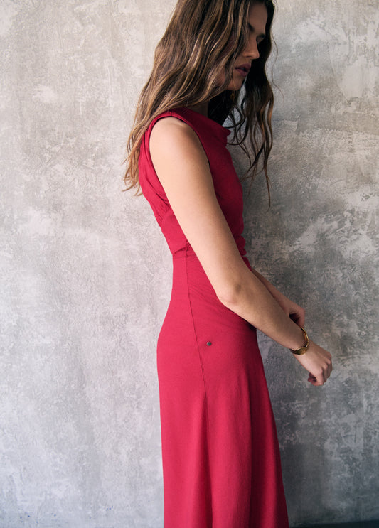Vestido largo jacquard