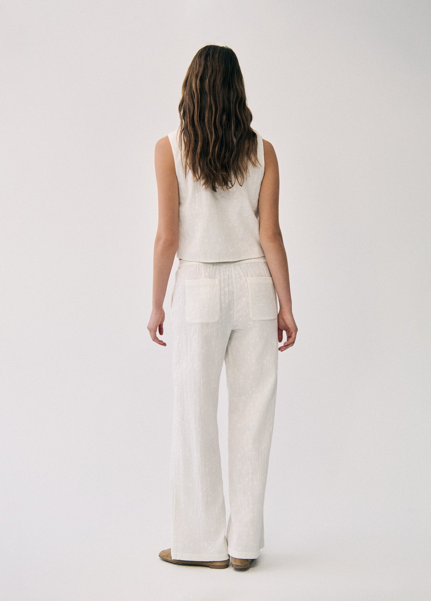 Pantalón bordados recto