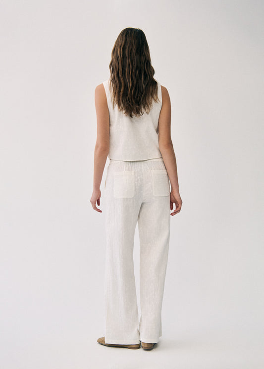 Pantalón bordados recto