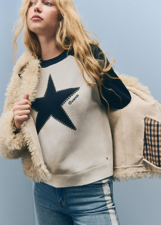 Jersey estrella tachuelas manga ranglán