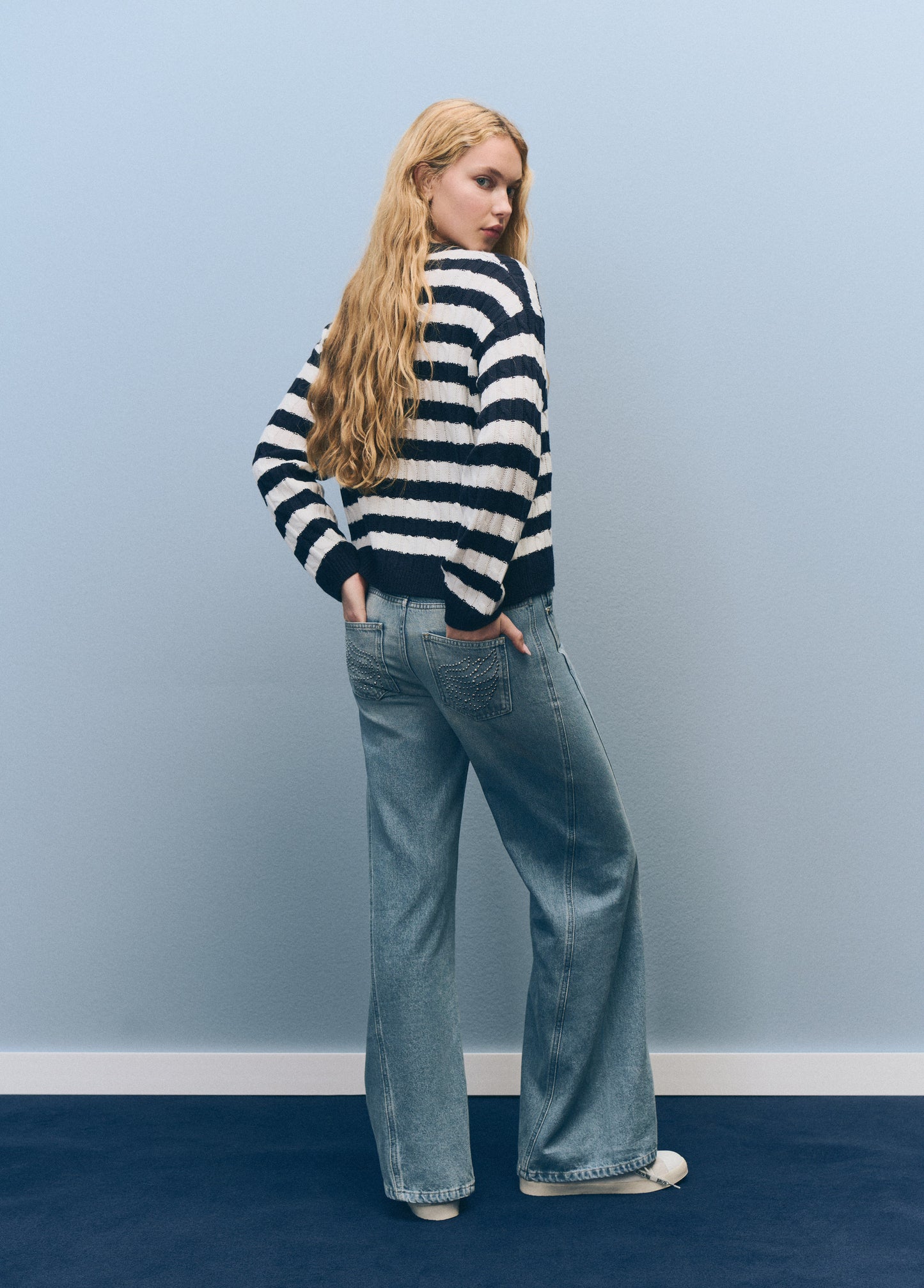 Jersey trenzas rayas bordado perrito