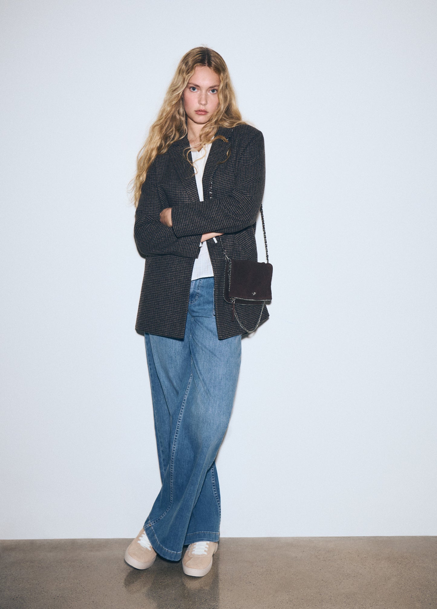 Pantalon culotte tachas azul medio