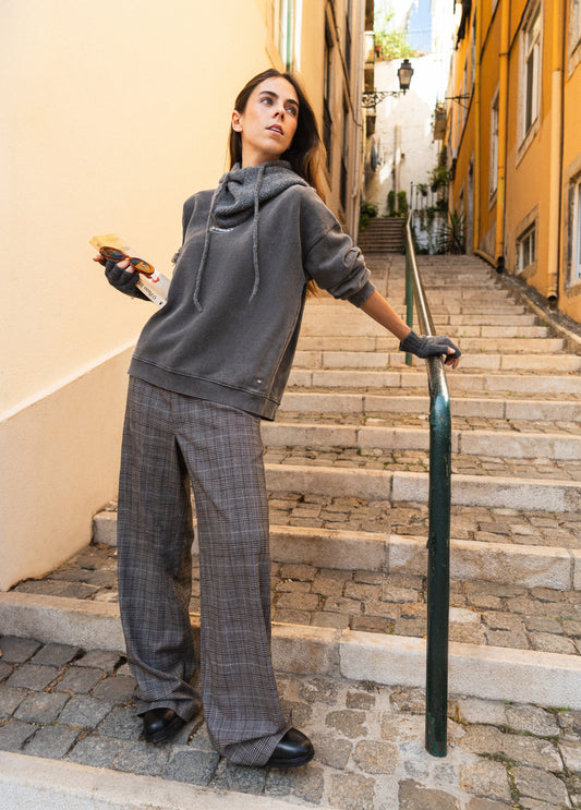 Pantalón recto cuadros