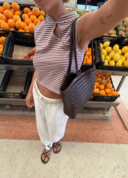 Shopper trenzado piel