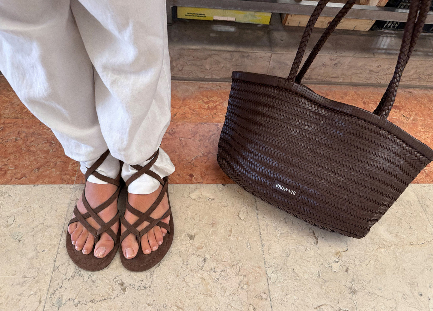 Shopper trenzado piel