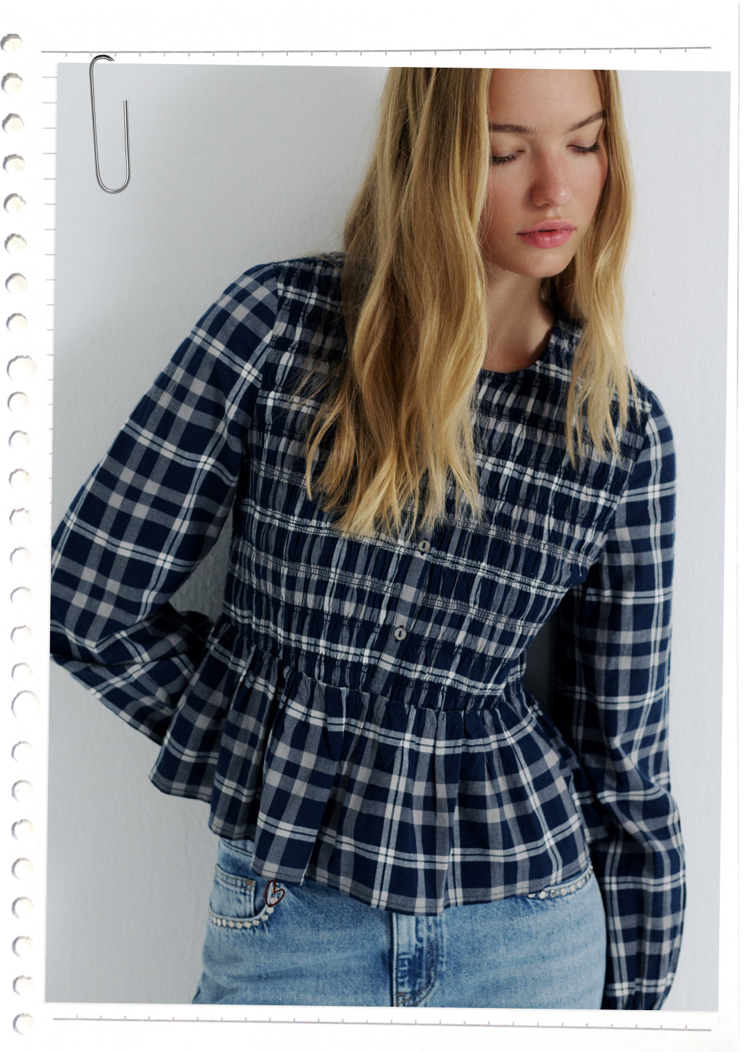 Blusa smock cuadros
