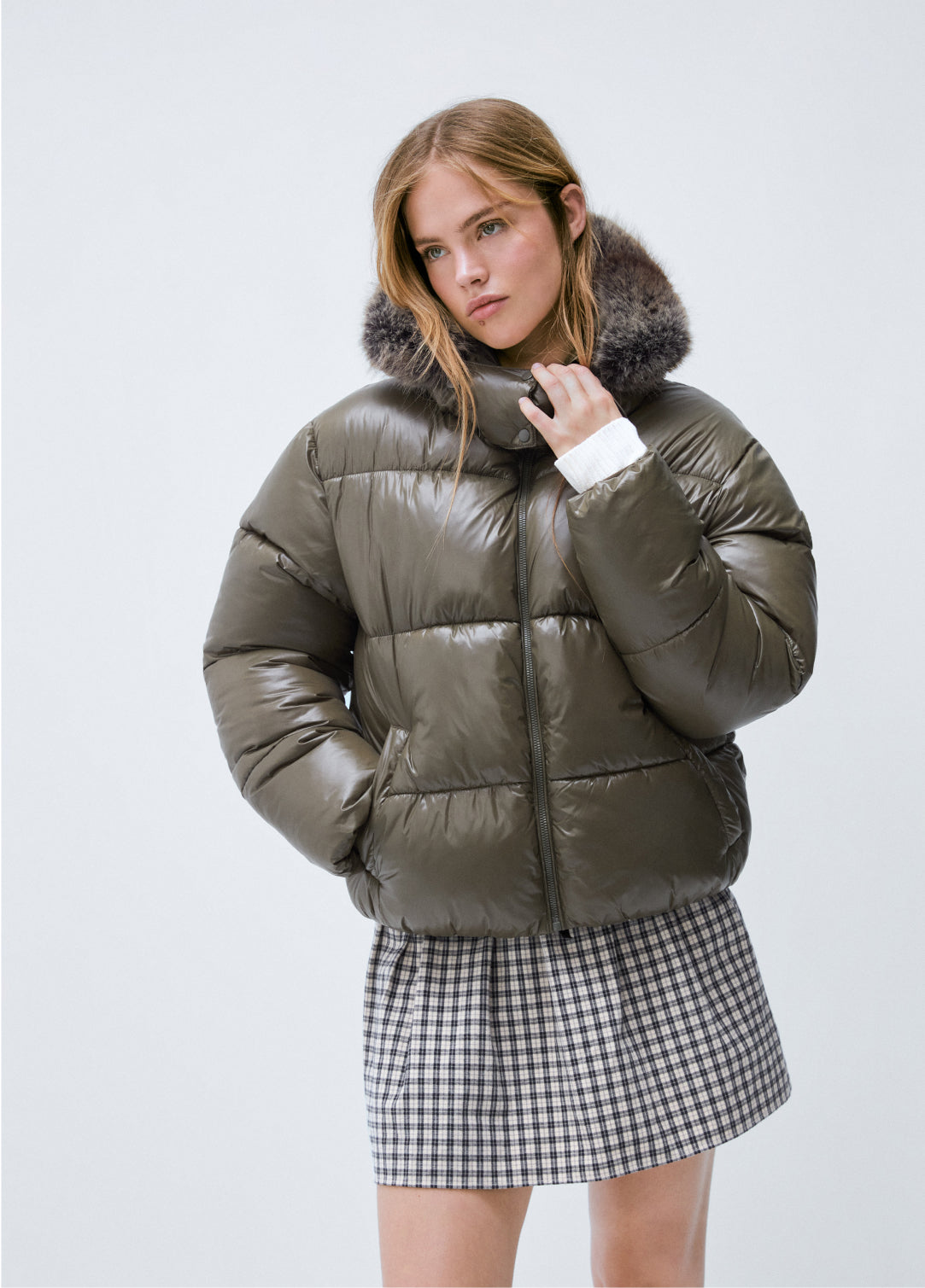 Falda volumen cuadros