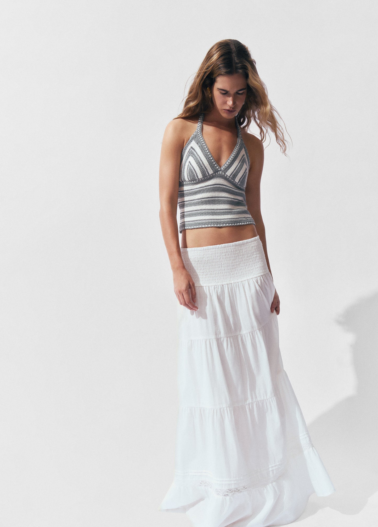 Falda algodón smock
