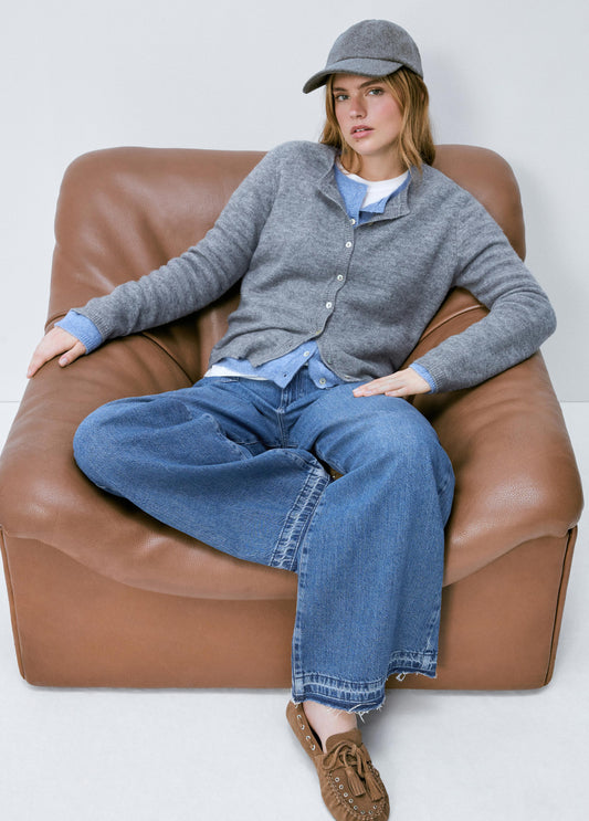 Jeans culotte bajo desdoblado