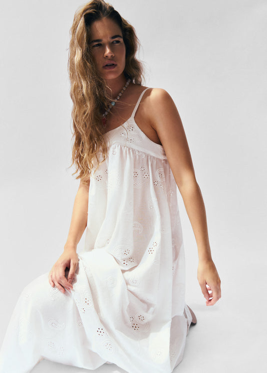 Vestido largo paisley