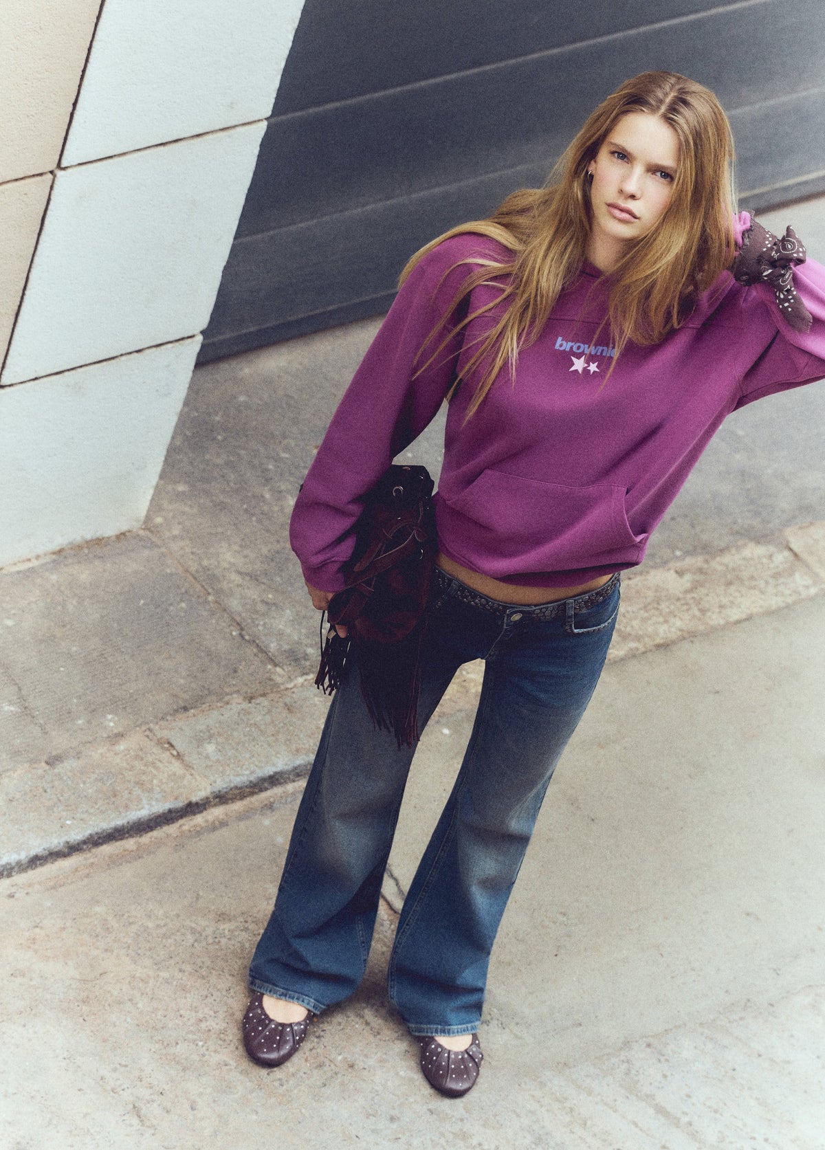 Sudadera capucha print estrellas