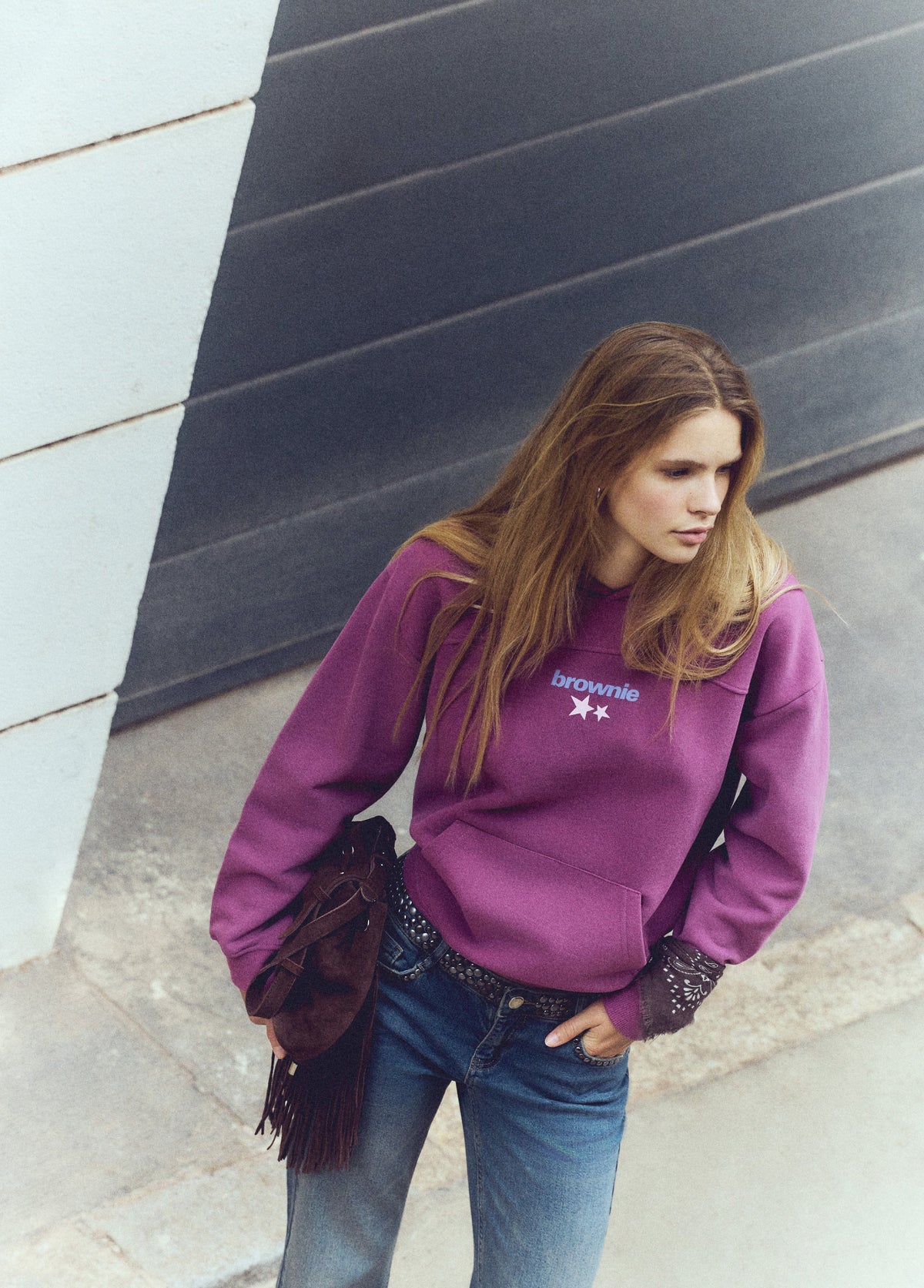 Sudadera capucha print estrellas