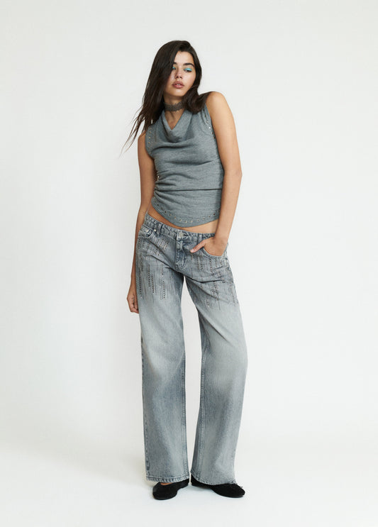 Top frunce tachas