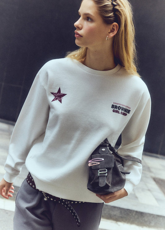 Sudadera print caballo glitter