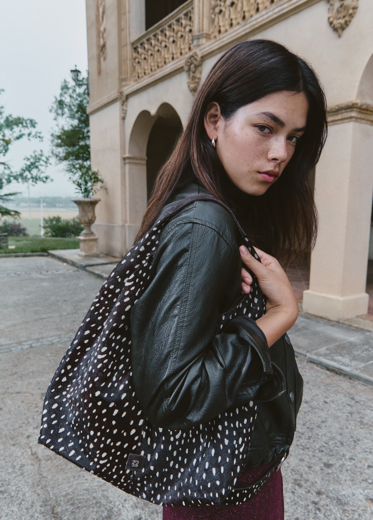 Bolso hombro piel animal print