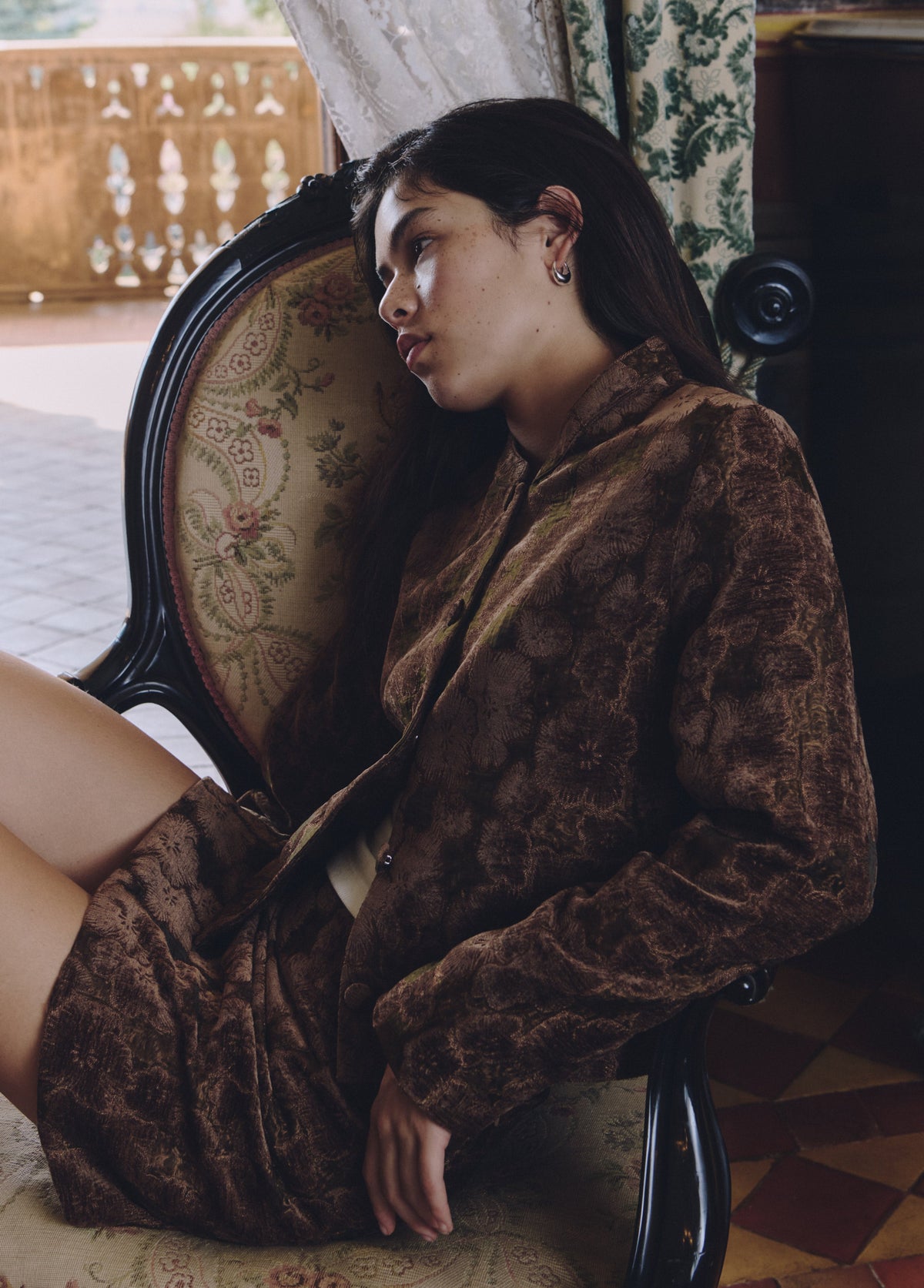 Chaqueta corta flores