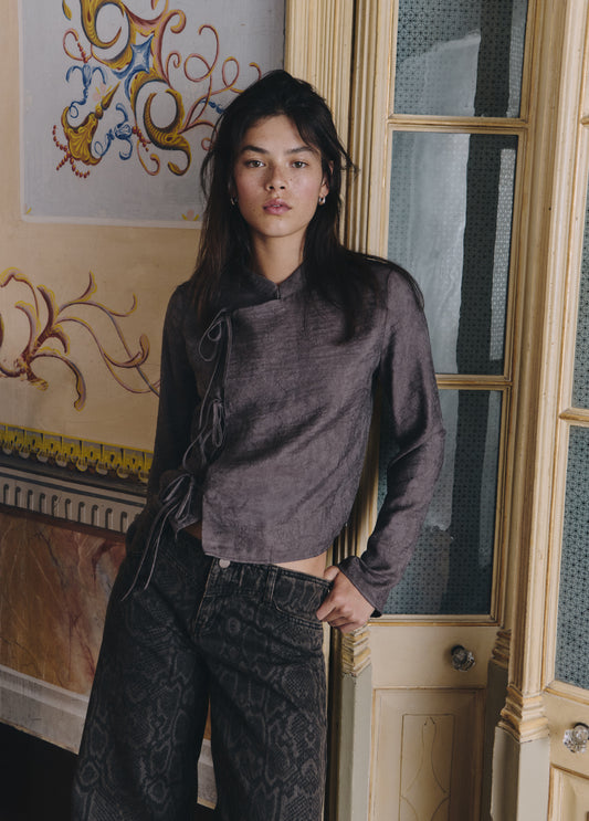 Pantalón recto animal print