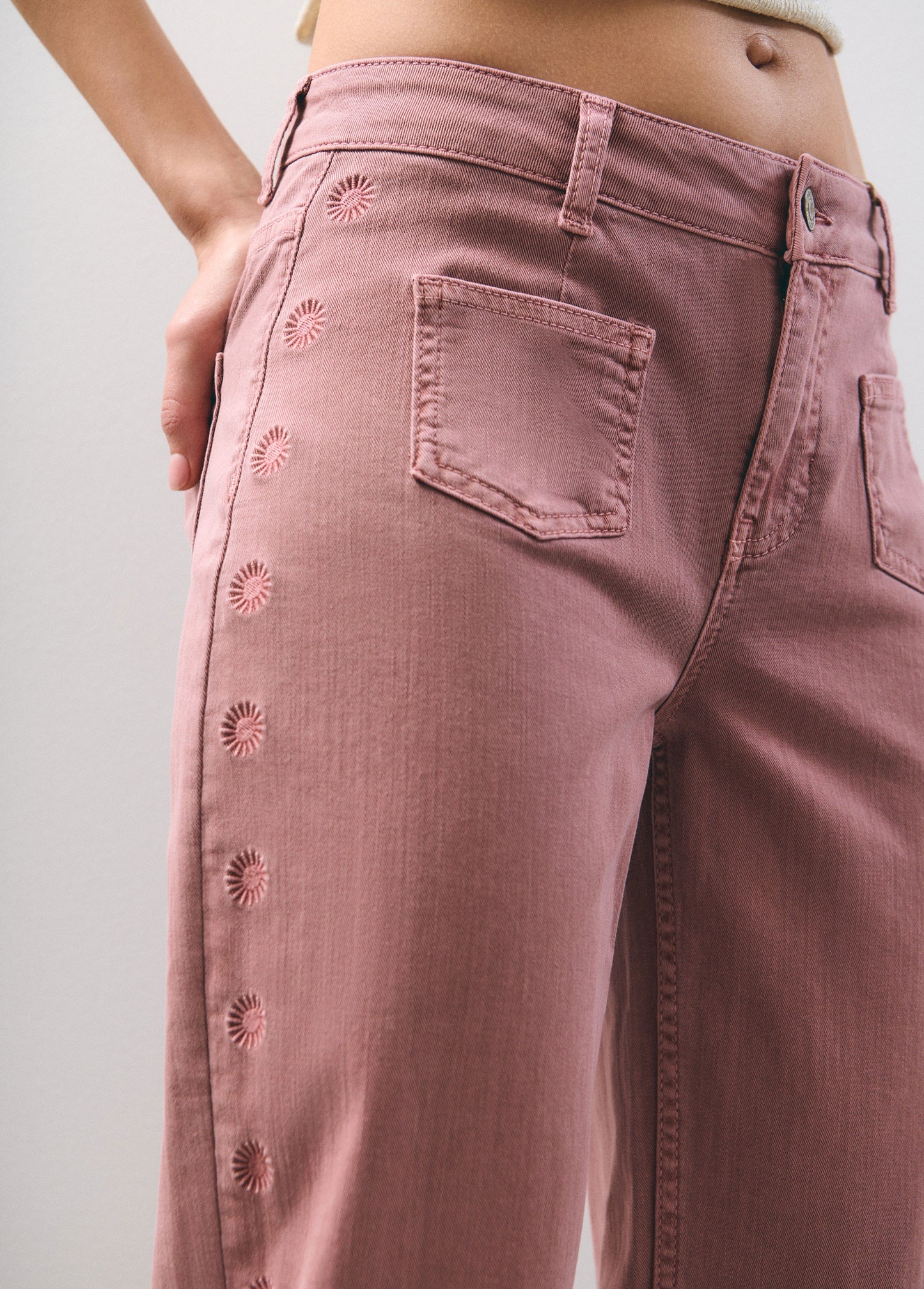 Pantalón culotte bordado soles