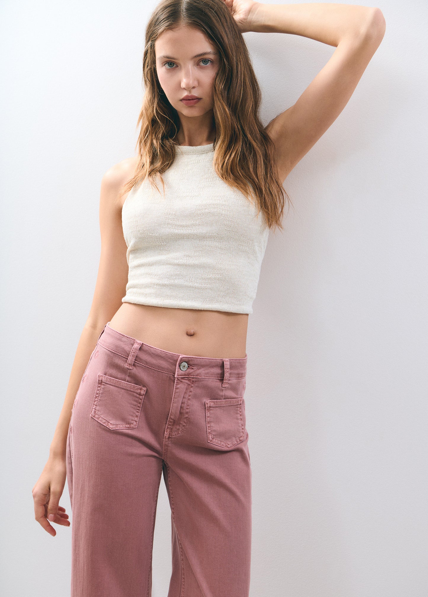 Pantalón culotte bordado soles