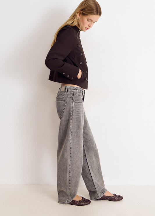 Jeans barrel tiro medio