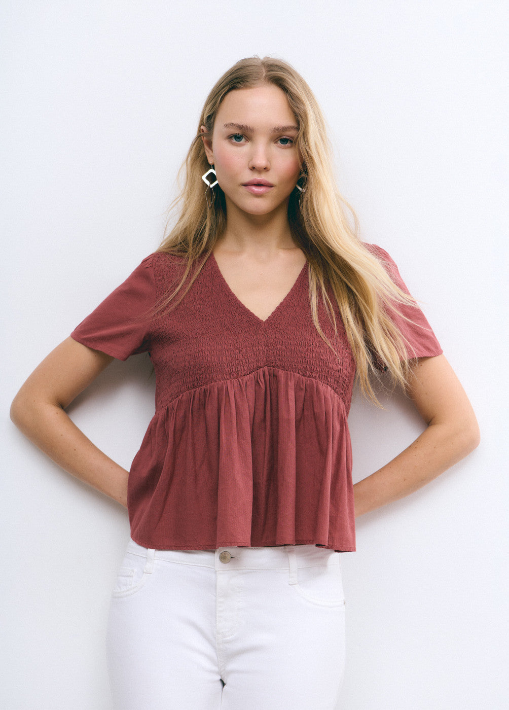 Blusa algodón smock