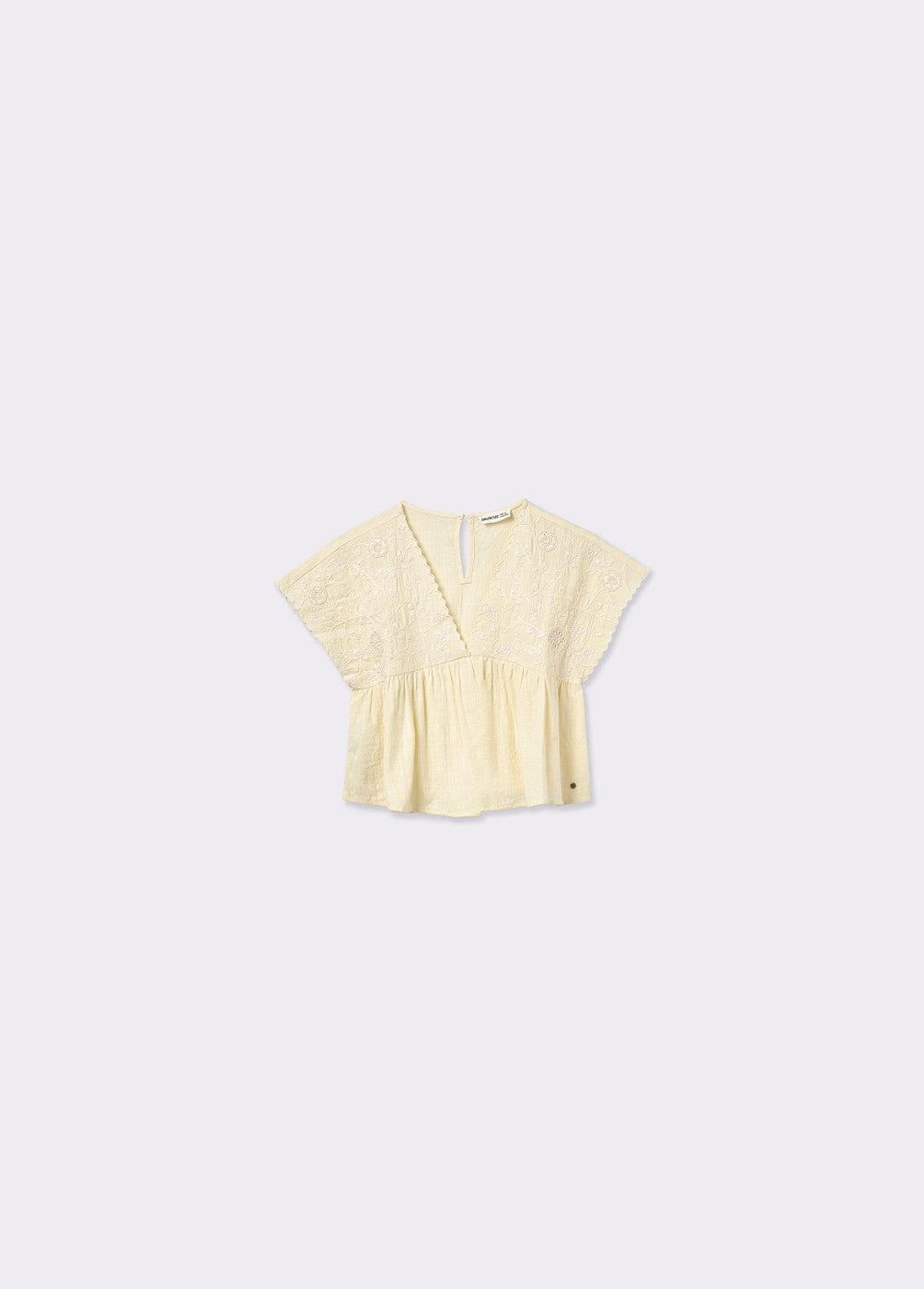 Blusa bordados cropped