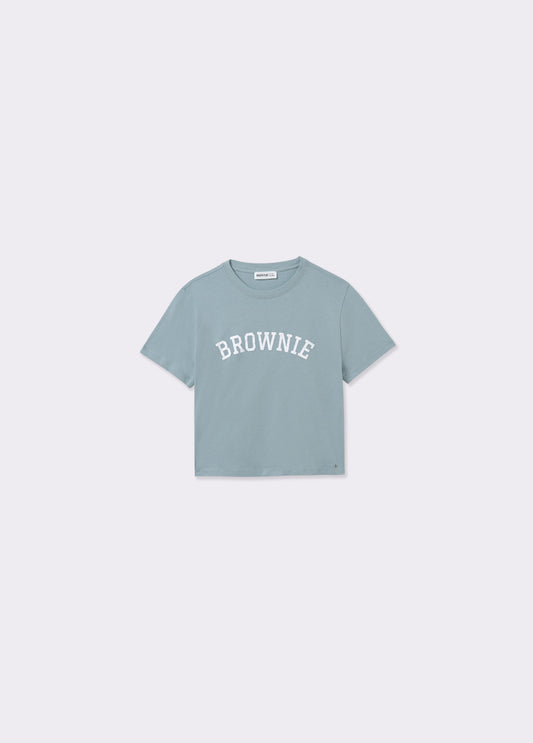 Camiseta lavada texto brownie