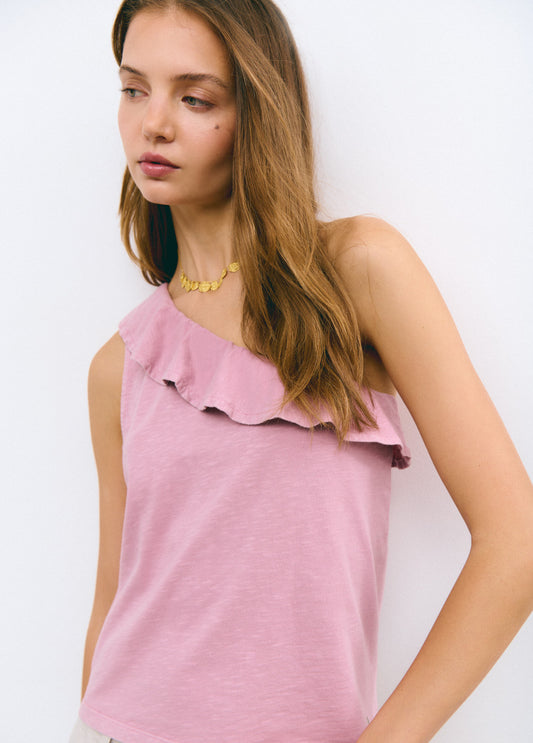 Camiseta volante asimétrico