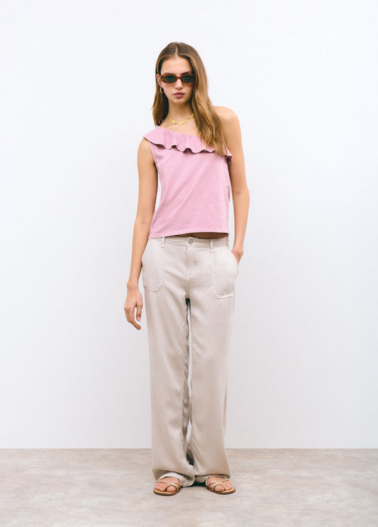 Camiseta volante asimétrico