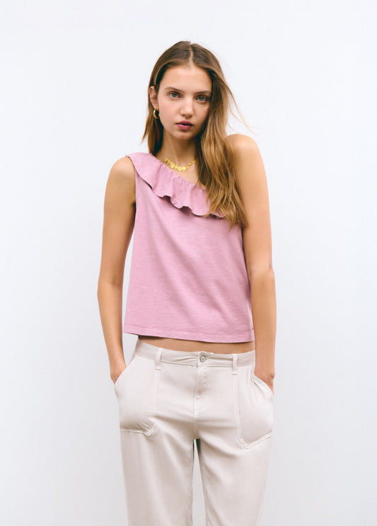 Camiseta volante asimétrico