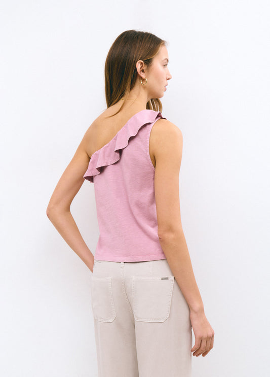 Camiseta volante asimétrico