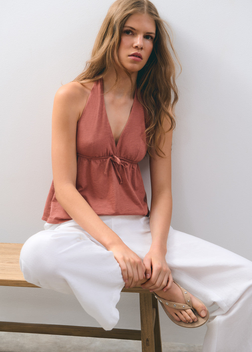 Top halter algodón