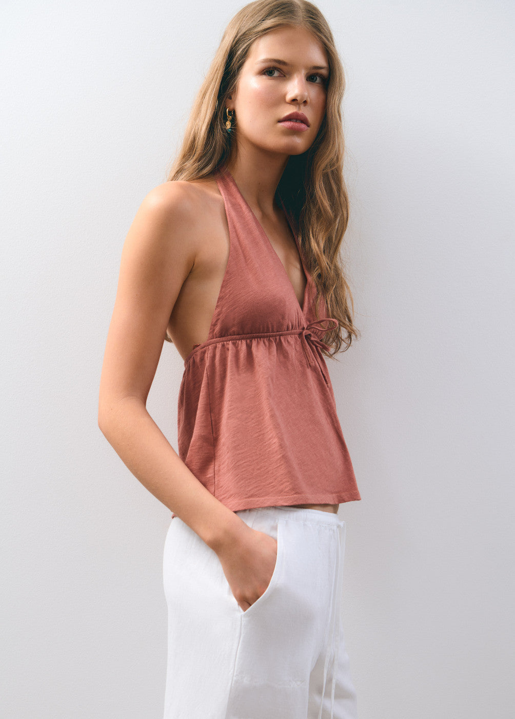Top halter algodón