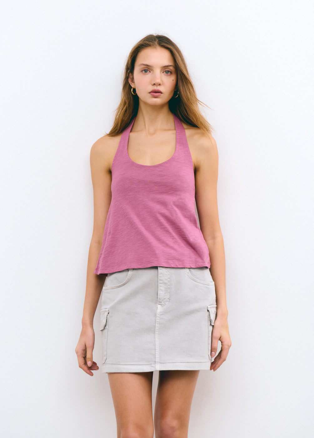 Top halter básico algodón