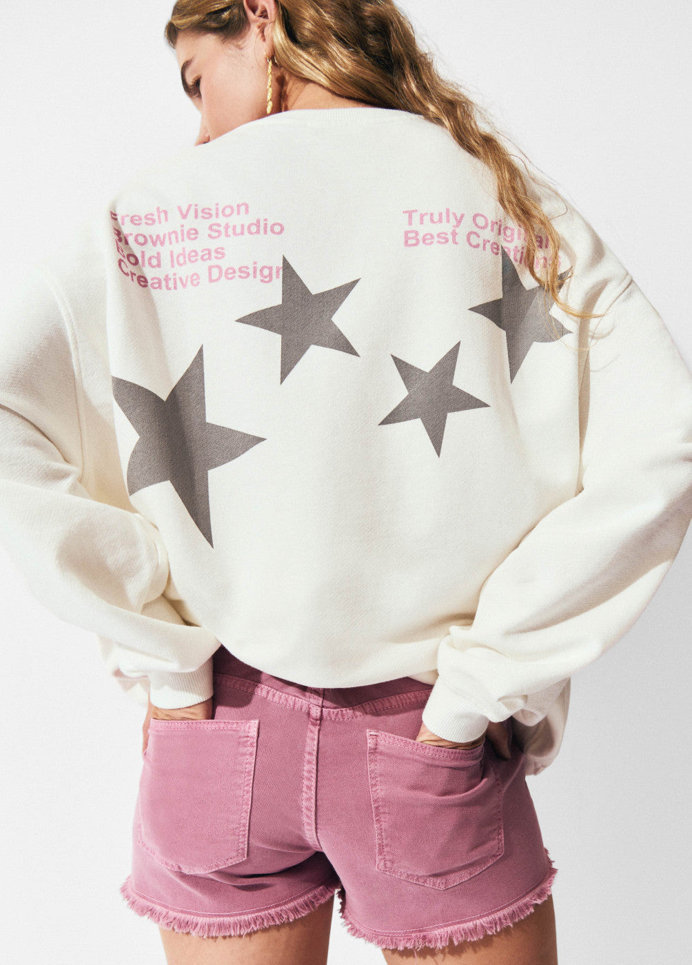 Sudadera lavada print espalda