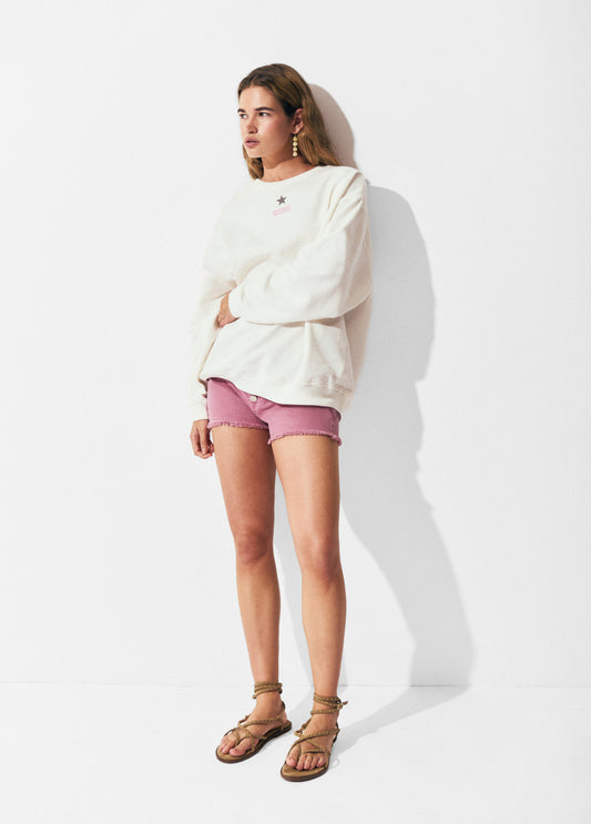 Sudadera lavada print espalda