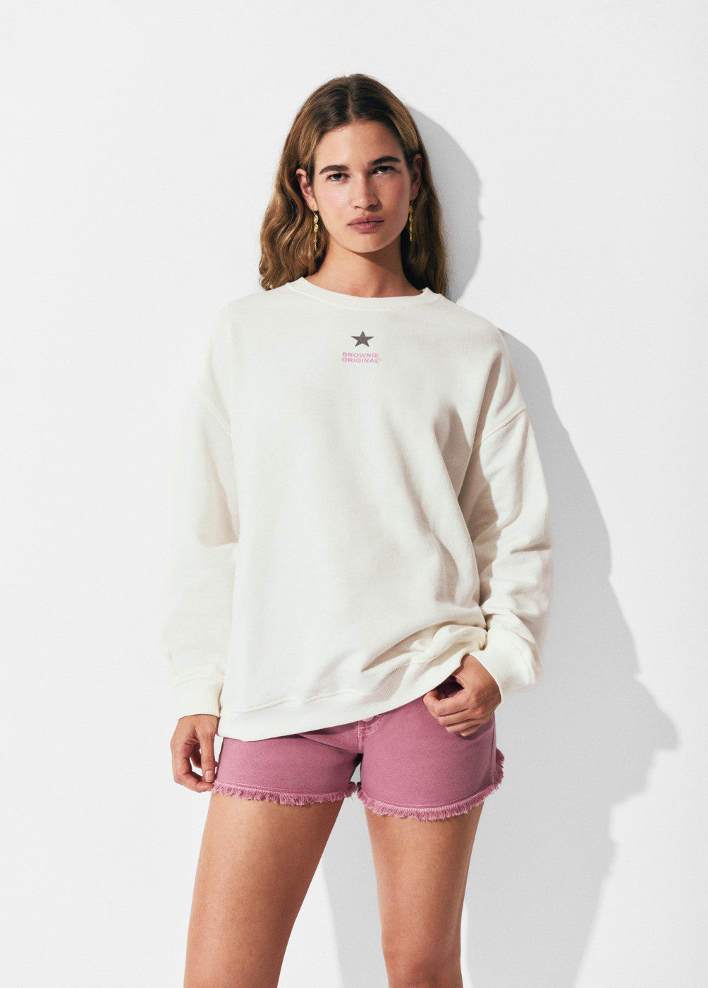 Sudadera lavada print espalda